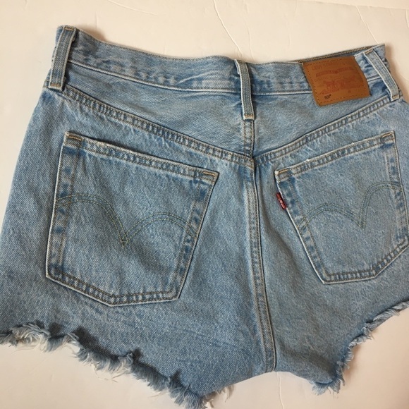 Levi’s Premium 501 High Rise Button Fly Denim Cutoff Jean Shorts - Picture 16 of 16